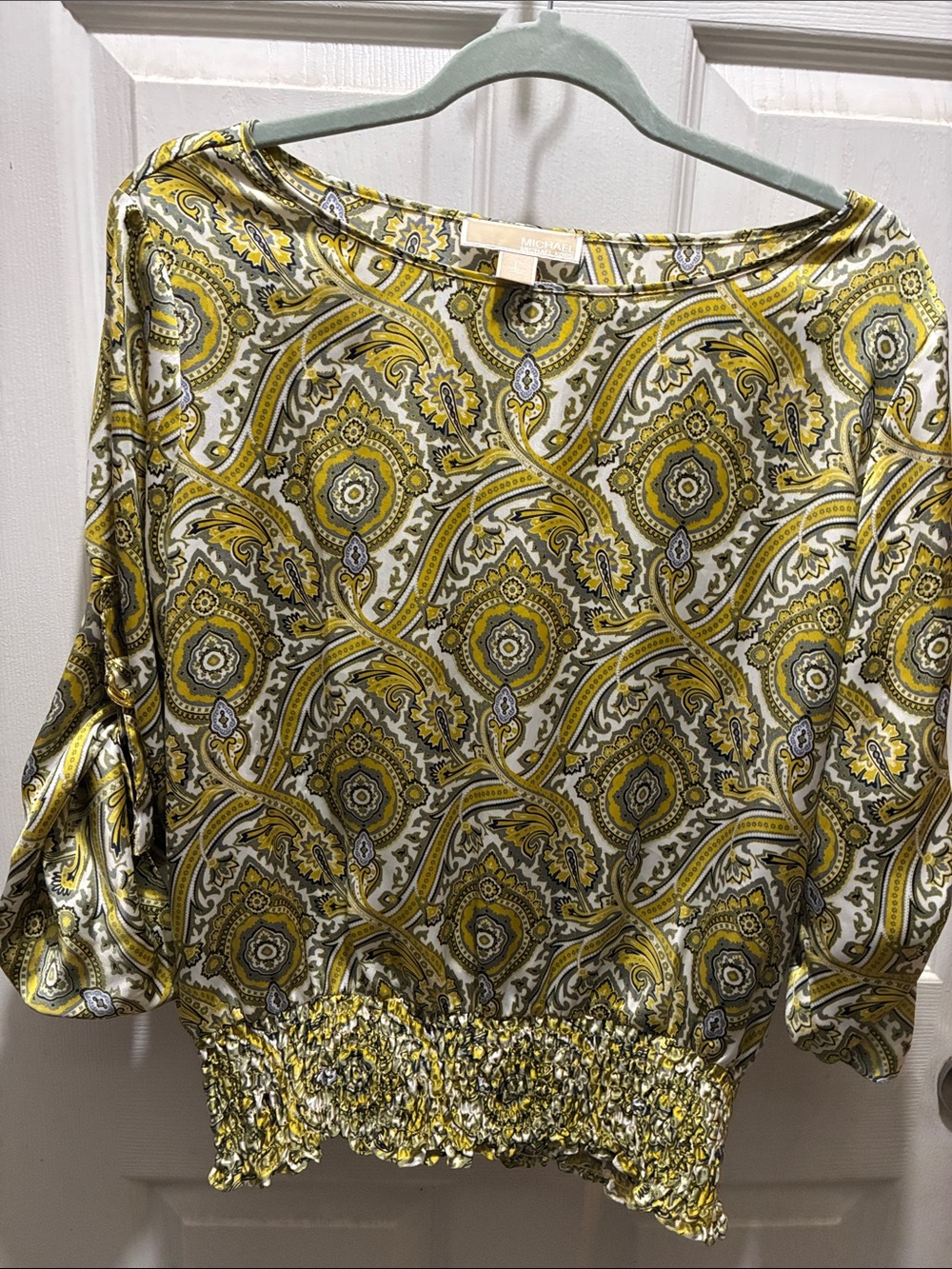 Michael Kors Yellow Paisley Blouse